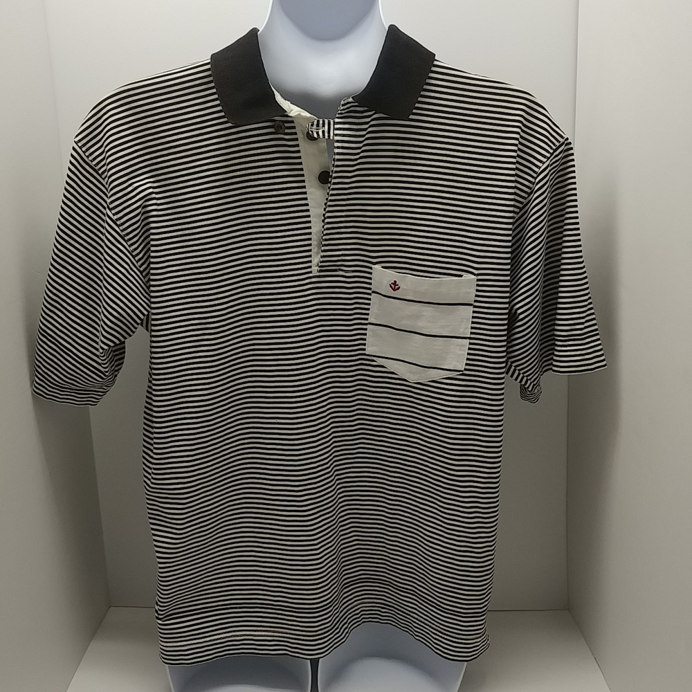 Blueprint Regatta men's short sleeve polo shirt large blue/white stripes